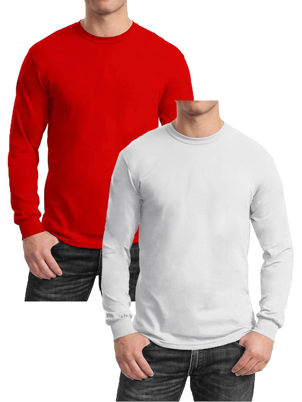 Galaxy by Harvic Long Sleeve Crew Neck Men's T-Shirt 2 Pack